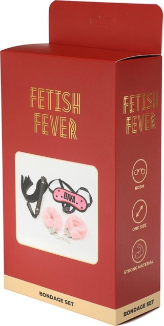 Fetish Fever - Bondage Set - 3 pieces - Pink/Black Intimate Distribution