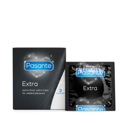 Pasante Extra - grubsze prezerwatywy z dodatkowym nawilżeniem, 3 szt.