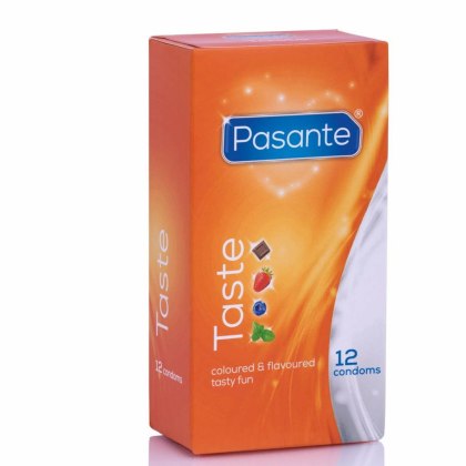 Pasante Taste - kolorowe prezerwatywy smakowe, 12 szt.
