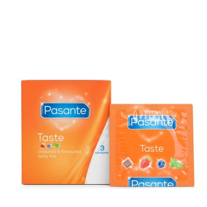 Pasante Taste - kolorowe prezerwatywy smakowe, 3 szt.