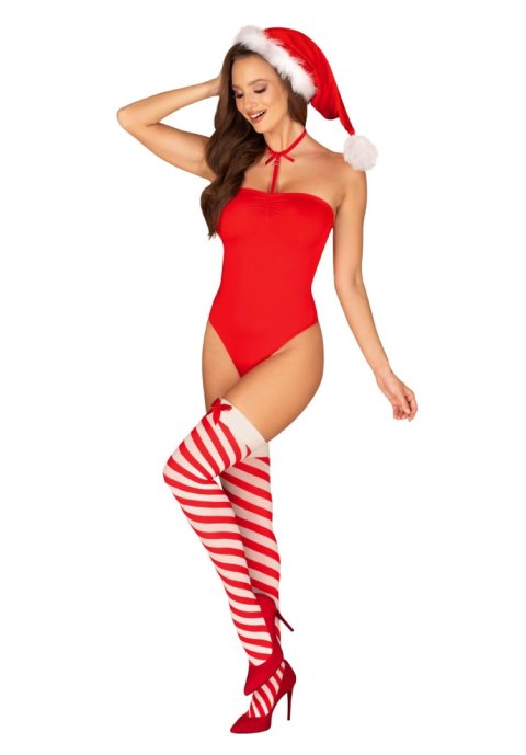Bielizna-Kissmas pończochy czerwone S/M Obsessive