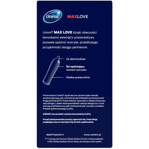 UNIMIL BOX 12 MAX LOVE TIME CONTROL SKYN - UNIMIL Sp. z o.o.