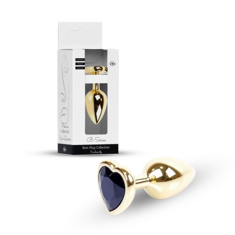 Plug-Jewellery Gold Heart PLUG- Black B - Series HeavyFun