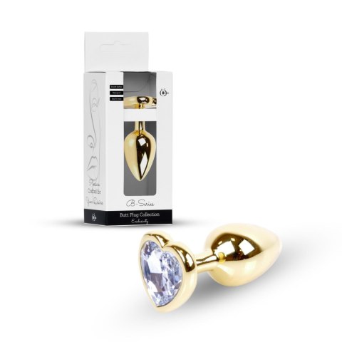 Plug-Jewellery Gold Heart PLUG- Clear B - Series HeavyFun
