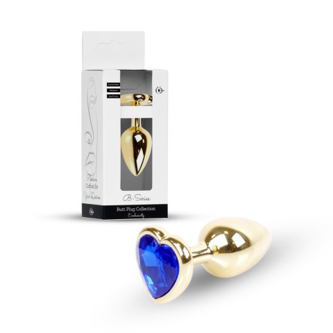 Plug-Jewellery Gold Heart PLUG- Dark Blue B - Series HeavyFun
