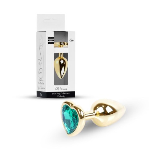 Plug-Jewellery Gold Heart PLUG- Green B - Series HeavyFun