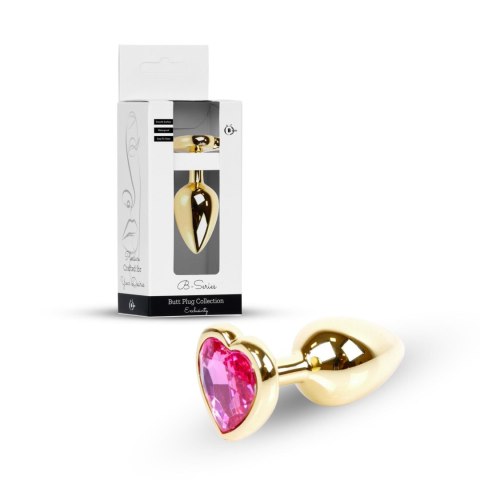Plug-Jewellery Gold Heart PLUG- Pink B - Series HeavyFun