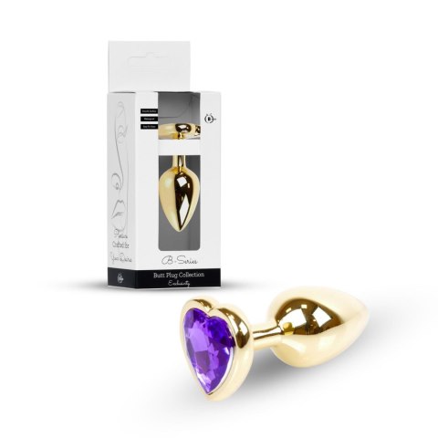 Plug-Jewellery Gold Heart PLUG- Purple B - Series HeavyFun