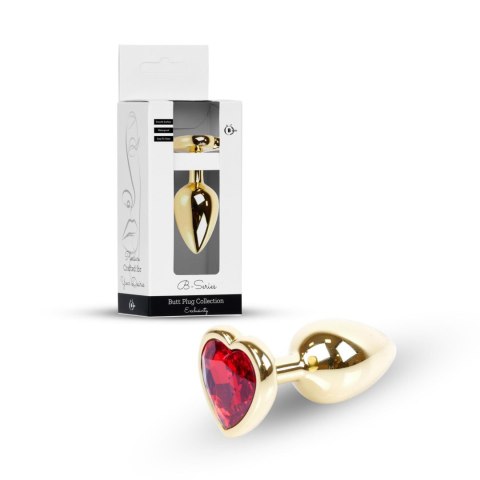 Plug-Jewellery Gold Heart PLUG- Red B - Series HeavyFun