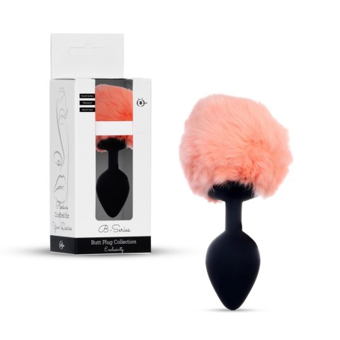 Plug-Jewellery Silicon PLUG - Bunny Tail - Black-Peach B - Series HeavyFun