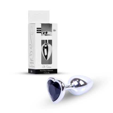 Plug-Jewellery Silver Heart PLUG- Black B - Series HeavyFun