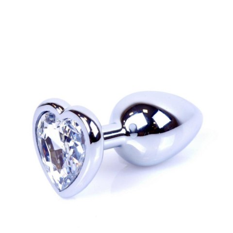 Plug-Jewellery Silver Heart PLUG- Clear B - Series HeavyFun