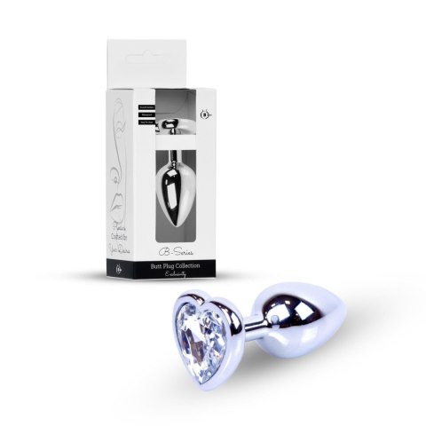 Plug-Jewellery Silver Heart PLUG- Clear B - Series HeavyFun