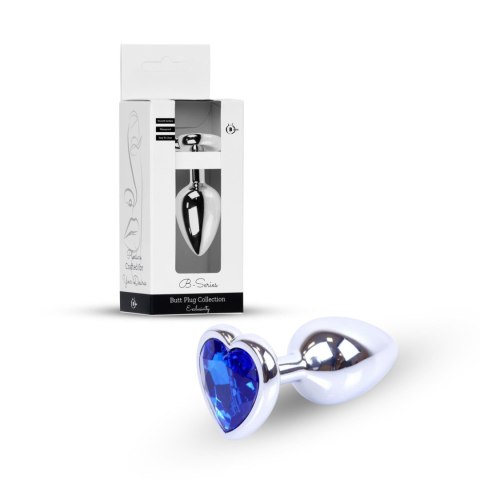 Plug-Jewellery Silver Heart PLUG- Dark Blue B - Series HeavyFun