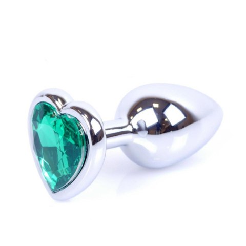 Plug-Jewellery Silver Heart PLUG- Green B - Series HeavyFun
