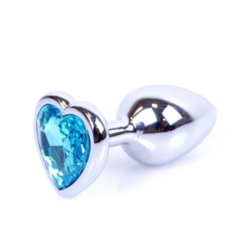 Plug-Jewellery Silver Heart PLUG- Light Blue B - Series HeavyFun