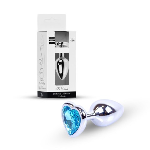 Plug-Jewellery Silver Heart PLUG- Light Blue B - Series HeavyFun