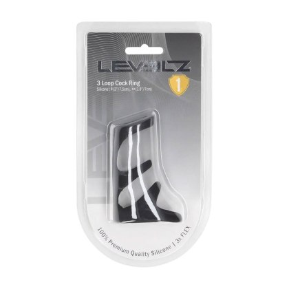 LEVELZ - silikonowy pierścień erekcyjny z 3 pętlami, czarny