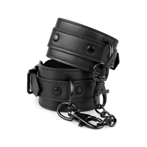 Bedroom Fantasies - Faux Leather Handcuffs Black