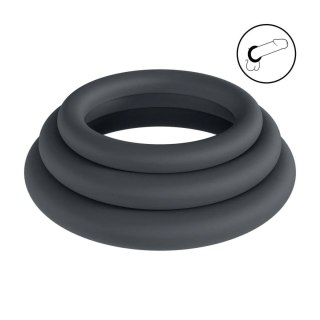 Classic Silicone Cockring Set of 3 - L/XL/XXL - Black