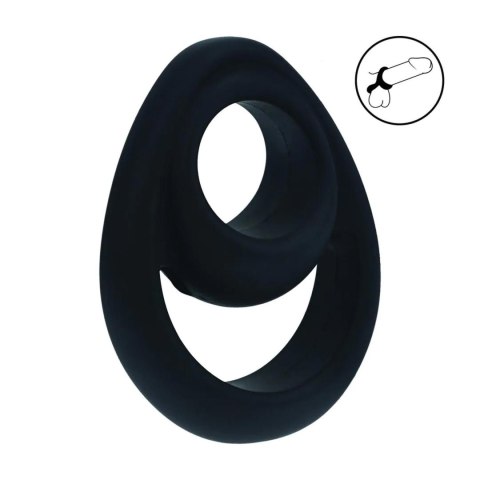 Double Ergo Silicone Cockring - Black