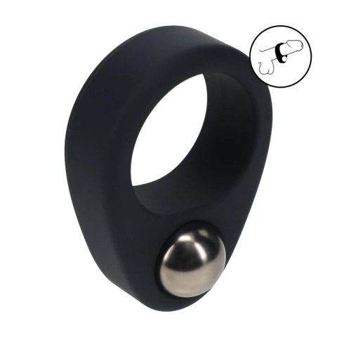Liquid Silicone Single Weighted Ball Cockring - Black