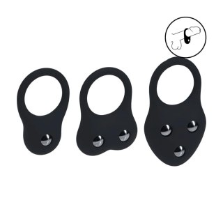 Silicone Training Cockring Set of 3 - S/M/L - Black