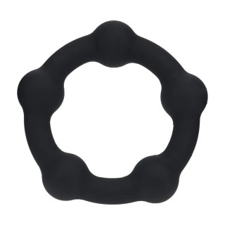 Beaded Silicone Cockring - M - 35mm - Black