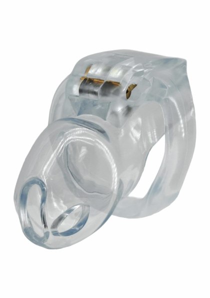 Hidden Desire Clear Control - przezroczysta klatka na penisa, 9 cm