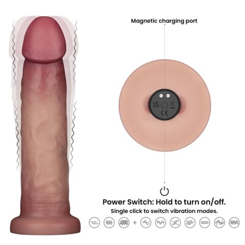 9" Vibrating Sliding Skin Pro II Dual Layer Silicone Dong