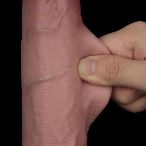 9" Vibrating Sliding Skin Pro II Dual Layer Silicone Dong