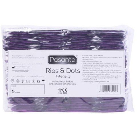 Pasante Ribs & Dots/Intensity Condoms Bulk Packs 144 pcs