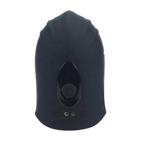 Adjustable Vibrating Silicone Penis Head Stimulator - Black