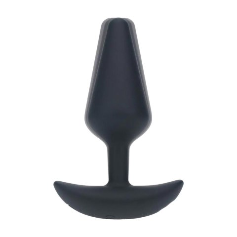 Classic Vibrating Silicone Anal Plug - M - Black