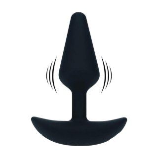 Classic Vibrating Silicone Anal Plug - S - Black