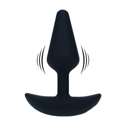 Classic Vibrating Silicone Anal Plug - S - Black