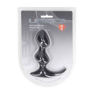Full Double Ripple Silicone Prostate Massager - Black