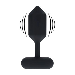 Hexagonal Vibrating Silicone Anal Plug - M - Black