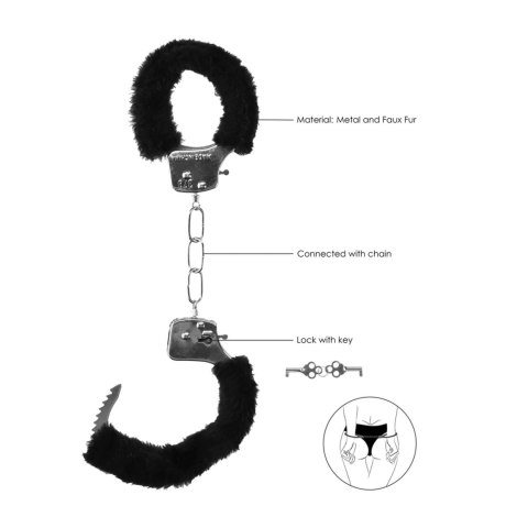 Pleasure Handcuffs Furry Black