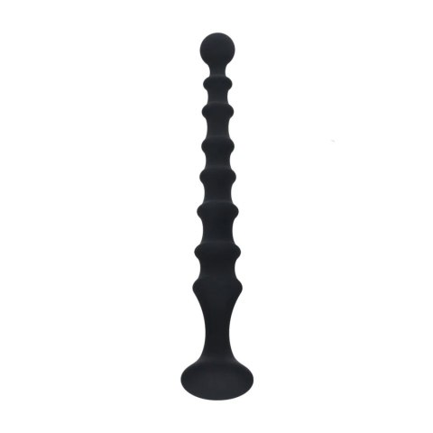 Ribbed Silicone Flared Anal Probe - Black