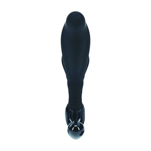 Rippled with Hard Loop Silicone Prostate Massager - M - Black