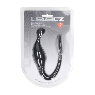 Silicone Cockring with Prostate Stimulator - L - Black
