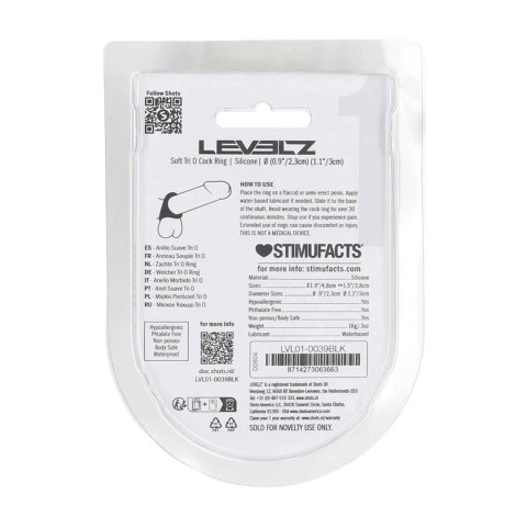 Soft Tri O Silicone Cockring - Black