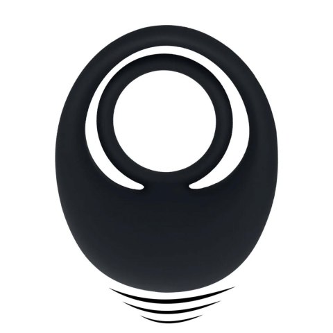 Vibrating Liquid Silicone Cock and Ball Ring - Black