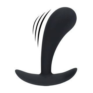 Vibrating Silicone Prostate Stimulator Anal Plug - M - Black