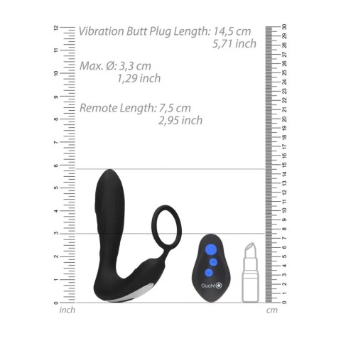 E-stim Vibrating Butt Plug Cockring