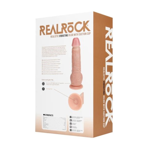 Vibrating Regular Straight Cock with Balls - 23 cm - Flesh