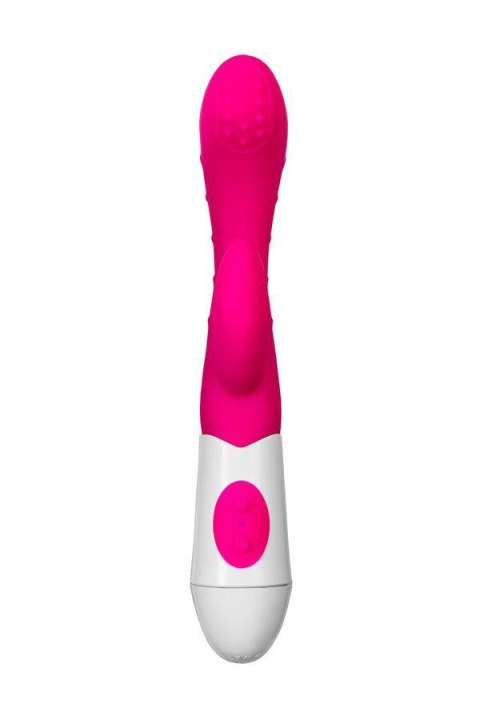 A-TOYS, Vibrator Nessy with Clitoral Stimulator, Silicone, Pink, 20 cm, 10 speeds, 2xAAA