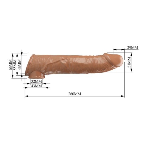 Pretty Love Extension Penis Sleeve with Modular Length Blocks - Dark Brown - 26 cm
