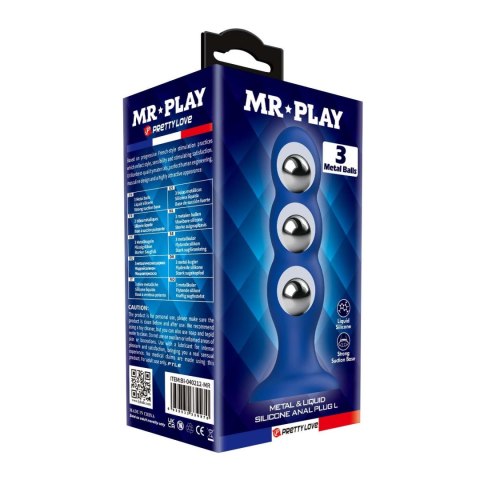Mr. Play Metal & Liquid Silicone Anal Plug with 3 Metal Balls